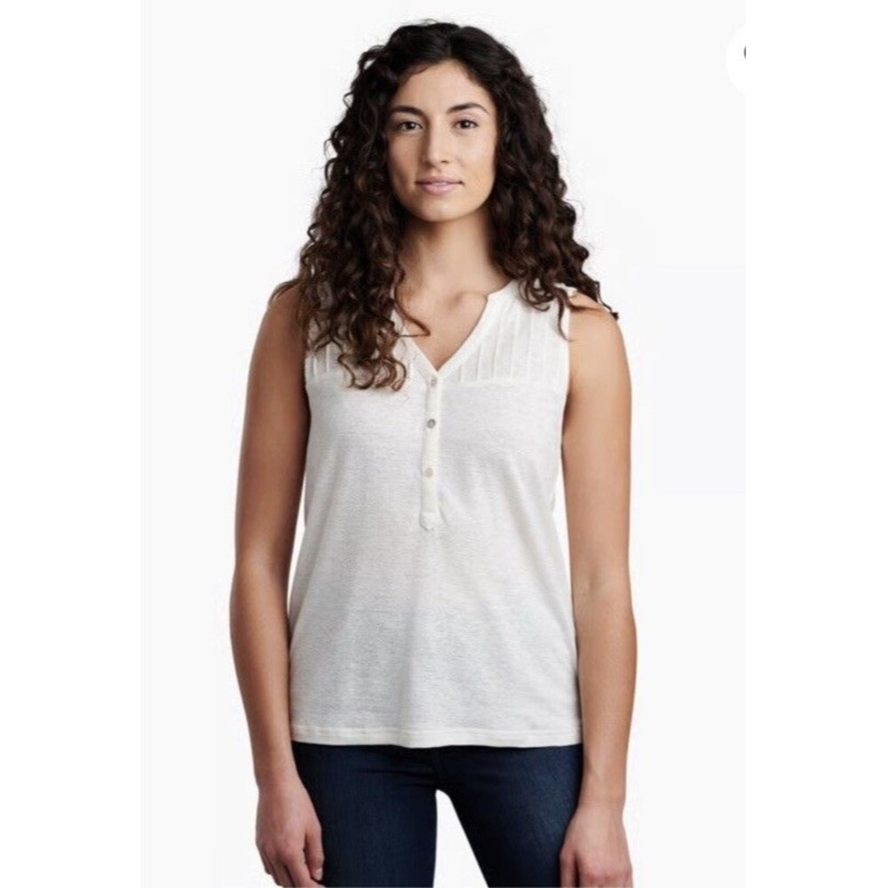 Kuhl Brisa Tank Top Size Small Ivory Hemp Blend